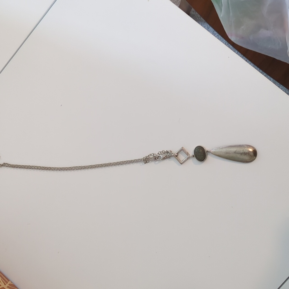 Silver large necklace